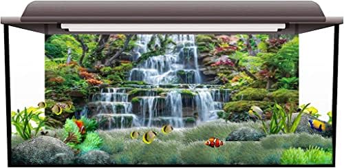 AWERT 36X18 אינץ 'מפל רקע אקווריום יער פארק ירוק צמחים טרופיים צמחים מיכל דגים רקע זוחל רקע רקע ויניל