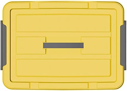 Cetomo 90L*3 קופסת אחסון מפלסטיק, תיבת טוטת, מיכל ארגון שקוף עם מכסה צהוב עמיד ואבזמי תפס מאובטחים,