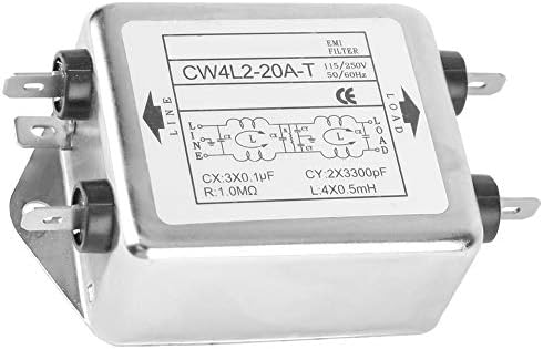 GOTOTOP CW4L2-20A-T קו חשמל מסנן דיכוי רעש EMI מסוף מסוף מודול 115V / 250V 20A 50 / 60Hz