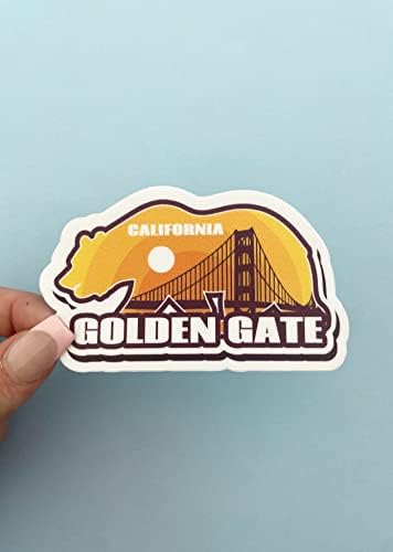 שער הזהב, קליפורניה, מדבקה בגודל 3 אינץ ', 3 אינץ'