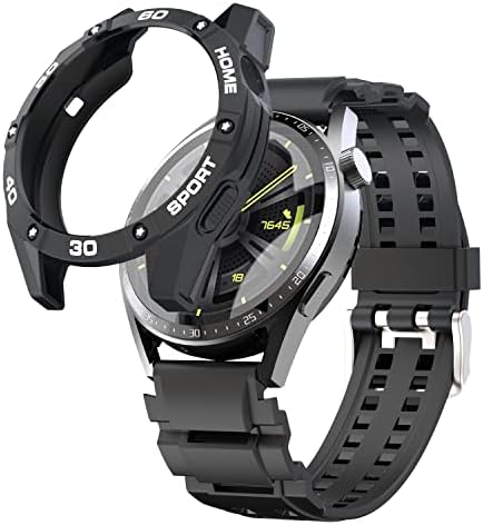 כיסוי פגוש רך של Sikai עבור Huawei Watch GT 3 46 ממ שעון חכם אנטי-סקרט אטום-זעזועים מגן TPU עור עור עבור