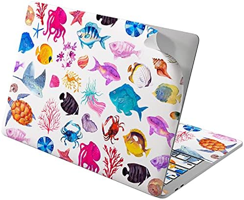 עור ויניל אלטרנטיבי תואם ל- MacBook Air 13 אינץ 'מק פרו 16 רשתית 15 12 2020 2019 2018 דפוס דגים חמוד