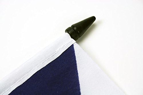 דגל AZ דגל שולחן מדריד דגל 5 '' x 8 '' - דגל שולחן מדריד 21 x 14 סמ - מקל פלסטיק שחור ובסיס
