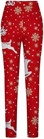 יום חג המולד יום חג המולד חותלות אופנה פתית שלג סנטה אייל מודפסים מכנסי מגף מודפסים מותניים גבוהים אורך