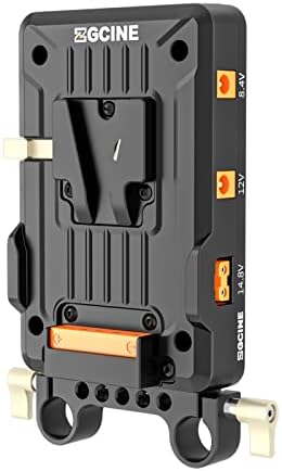 ZGCINE VP-1 VM-VP1 KIT1 V-MOUNT צלחת סוללה, מפצל אספקת חשמל W/רגיל V-LOCK עבור BMPCC 4K/6K, אדום, מצלמות DSLR
