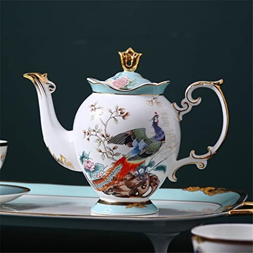 סט תה תה אחר הצהריים בסגנון סיני, סט תה, קומקום, סט פנג שואי לאומי, סט כוס קפה סין עצם עם מגש, מתנה לחנונית