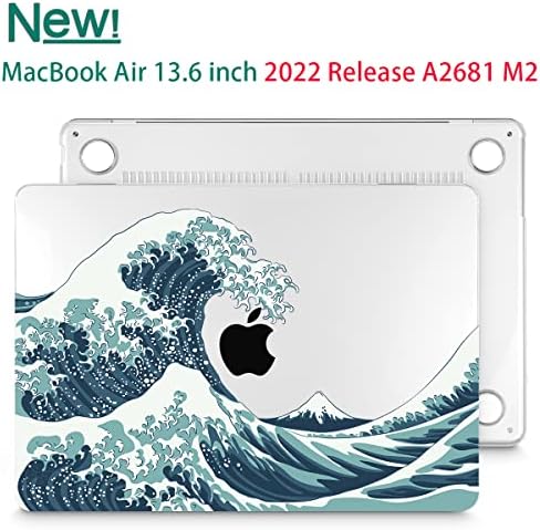 מאי חן תואם את ה- MacBook Air החדש ביותר 13.6 אינץ 'מארז 2022 שחרור דגם A2681 M2 שבב, כיסוי מארז פגז קשה