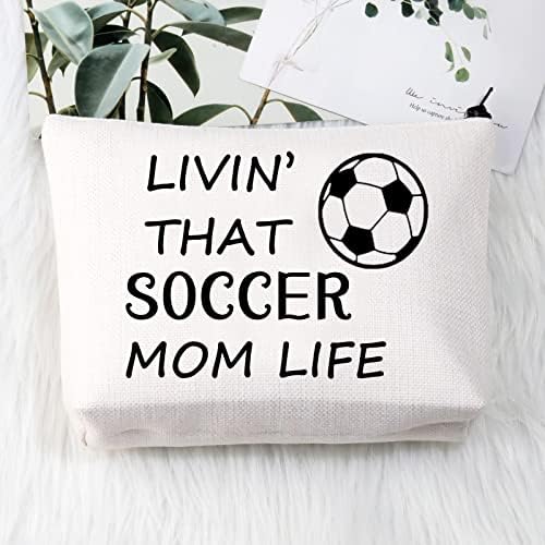כדורגל איפור תיק כדורגל מאהב מתנת כדורגל אמא השראה מתנה כדורגל נגן מתנה חיים כי כדורגל אמא חיים רוכסן