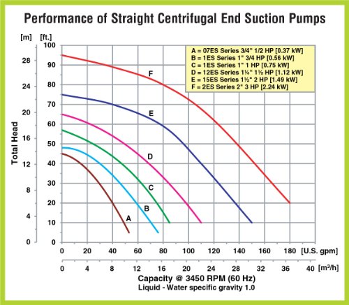 AMT 1ES07C-3P 1 ברזל יצוק ישר צנטריפוגלי קצה מוצץ. משאבת כימיה, EPDM/EPR SEAL.75HP, 3 שלב