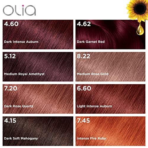 צבע שיער של גרנייה אוליה אמוניה נטולת צבע מבריק עשירה בשמן צבע שיער קבוע, 8.22 זהב ורד בינוני, 2 ספירה