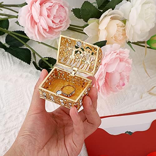 Elldoo Crystal אוצר קופסת חזה קופסת פרחים קופסת תכשיטים חרוטים קופסת חתונה קופסת מזכרת עגיל טבעת