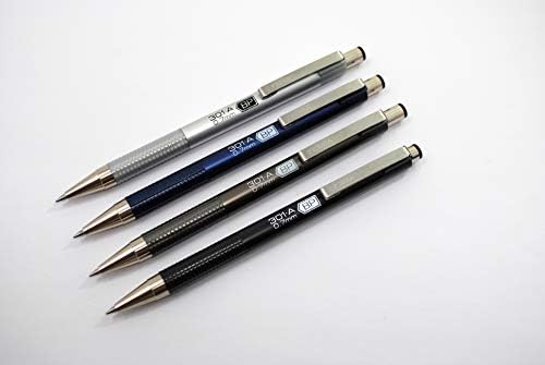 עט זברה F-301A עט כדורים נשלף, חבית מתכת פרימיום בצבעים שונים, נקודה עדינה, 0.7 ממ, דיו שחור, 4 חבילה