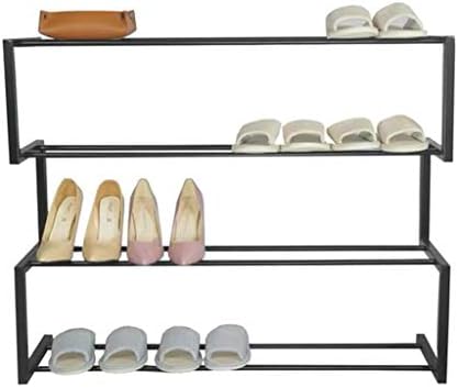 טייו עיצוב יצירתי של שלוש שכבות מתלה נעליים מחושל מדף פשוט מתאים למרפסת כניסה לחדר שינה נשלף