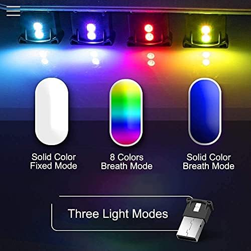 Mini USB LED LED RGB אור אור אור מתכוונן 8 צבע ניתן להחלפה לרכב, מחשב נייד, מקלדת. אווירה מנורת לילה