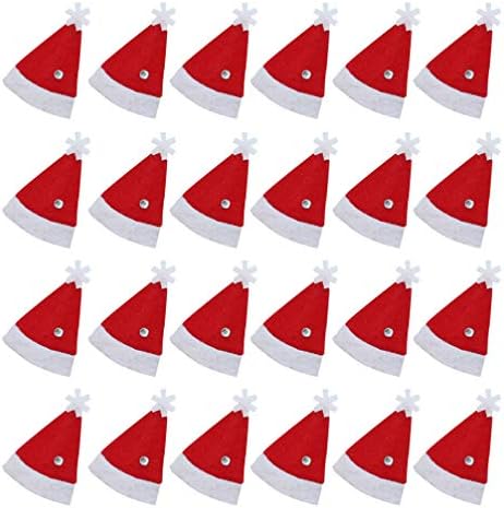 24 יחידות חג המולד סוכריות על מקל כובעי סנטה כובעי סוכריות כיסוי כובעי יין טופר מכסה