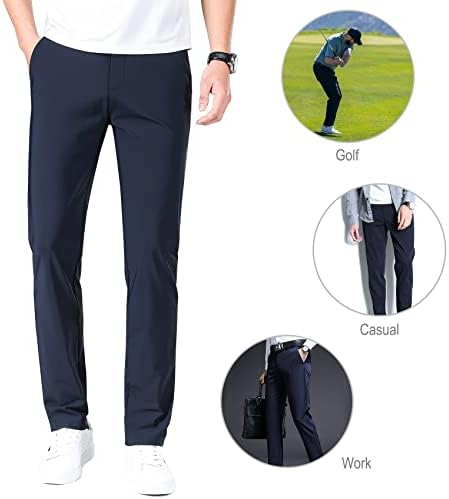 לושנוני גברים של גולף מכנסיים מאוד למתוח רזה בכושר סקיני שמלת מכנסיים עם כיסים עבור עסקים מקרית נסיעות