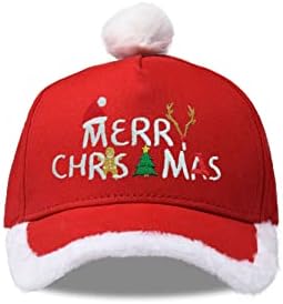 חג המולד כובע סנטה כובע רקום פום פום פעוט חורף כובע כובעי עבור בני בנות תינוק מסיבת חג המולד בייסבול