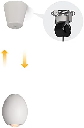 AISILAN LED MINI תליון אור 7W לעומק עץ נשלף עיצוב נשלף הרמה בחינם CRI 97 אנטי-בוהק מט תקרת אלומיניום לבן תליון