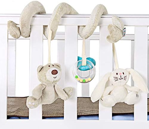 דוב צעצועי טיולון לתינוקות ארנב ילדים תינוקות ומיטת ספירלה תלויים כובע חיצוני לטיפול לתינוקות לתינוקת