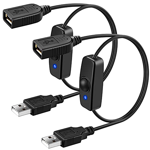 מתג הפעלה USB Onvian, נתוני אספקת כבלים של כבל USB/כיבוי עם 2 חבילות, כבל USB כבלים לנקבה כבלים