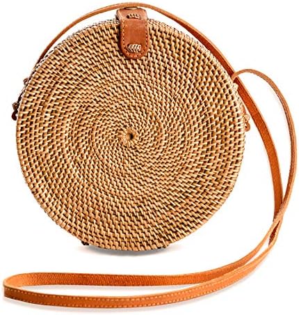 שקיות קש לנשים-בעבודת יד נצרים ארוגים ארנק תיק מעגל בוהו תיק באלי