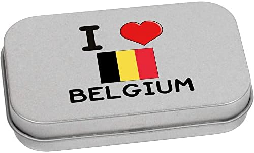 Azeeda 80 ממ 'אני אוהב בלגיה' מתכת צירים/קופסת אחסון