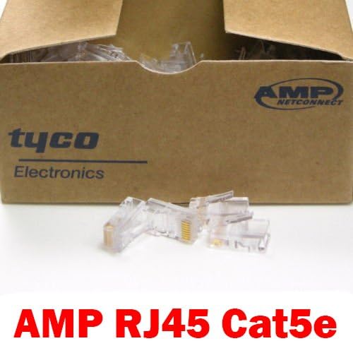 AMP TYCO לא מוגן CAT5E RJ45 Ethernet רשת מחבר מודולרי - תיבה של 100 יחידות