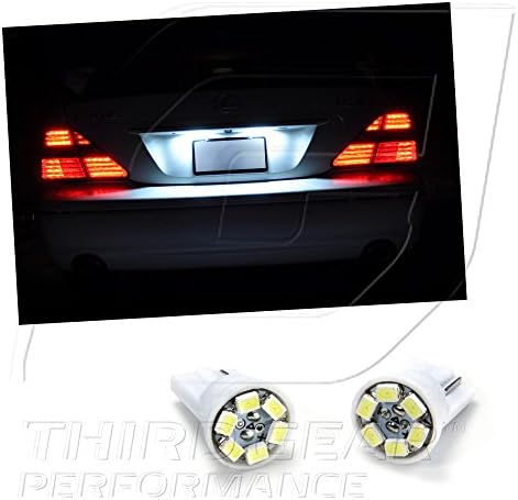 TGP T10 לבן 6 LED SMD לוחית רישוי נורות נורות נורות 2004-2012 תואמות למיצובישי אנדאור