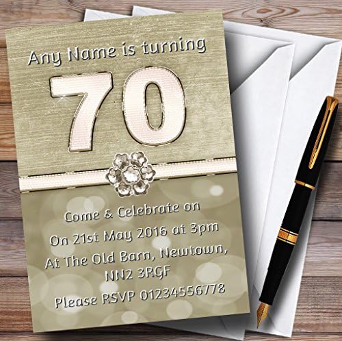 הזמנות לטיטניום זהב ולבן 70 הזמנות למסיבת יום הולדת בהתאמה אישית