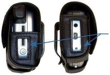 מעצב גומאדי עור שחור שחור סמסונג SGH-M200 נשיאת חגורה-כולל לולאת חגורה אופציונלית וקליפ נשלף