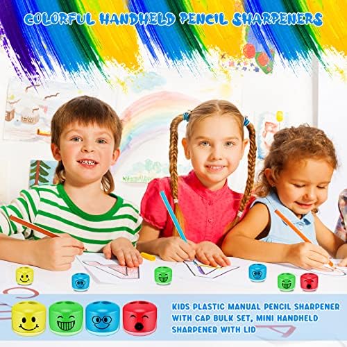 מחדדי ילדי כף יד עיפרון מחדד ידני כפול חורים מחדדי צבעוני קריקטורה ביטוי עיפרון מחדד עבור בית ספר