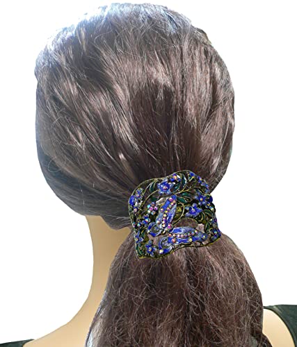 מחזיק שיער פרפר קריסטל חרטת שיער קוקו קוקו לנשים בנות YY86900-4GPURPLLE