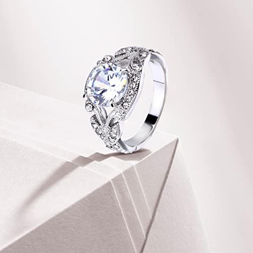 2023 חדש יהלומי טבעת טבעת כחול יהלומי טבעת בציר גדול טבעת ספיר מתנת צורה עגול גדול טבעת טבעת יהלום