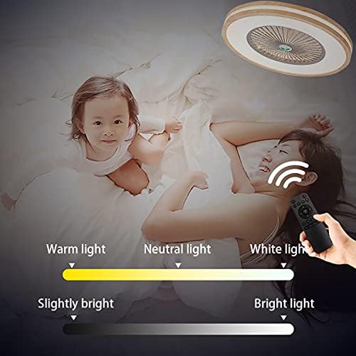 מאוורר תקרת LED קוטית עם אור ושלט רחוק חדר שינה שקט לעמעום עומם לעומק תקרת מאוורר אולטרה-דקה 3