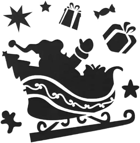 החג שמח סנטה מזחלת דקור איל סטנסיל 5 4 3 & מגבר; גדלים שונים עמיד לשימוש חוזר עבור כרטיסי רעיונות קישוט