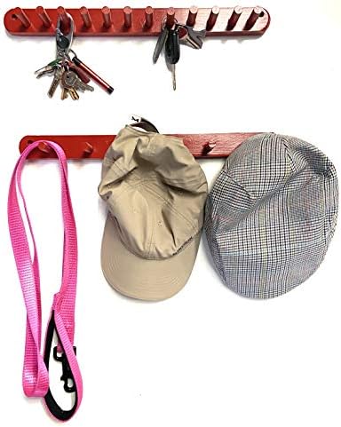 שתי חתיכה עץ קיר מתלה מחזיק כובעי כובעי מעילי מפתחות קשרי כלב רצועה דרך מצוינת לארגן ארון, כניסה דרך, ובמקומות
