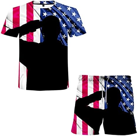 חולצות קיץ של BMISEGM לגברים עצמאות יום דפוס ספורט קיץ חליפת תלת מימד דגל גברים חליפות גברים אמריקאיות