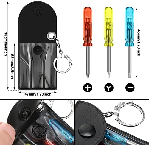 72 יחידות מיני מברג מחזיק מפתחות מיני סרט מדידה מחזיקי מפתחות הוביל אורות מחזיק מפתחות סט בתפזורת