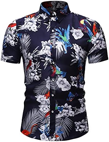 XXBR לגברים מזדמנים מכפתורים עם שרוול קצר של שרוול הוואי חליפות מתאימות לחוף פרחוני 2 חתיכות תלבושות