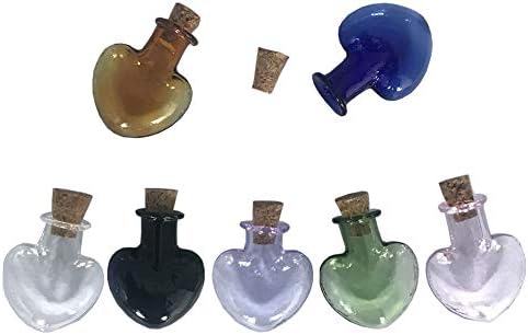 טאי דיאן מיני זכוכית בקבוקי חול אוהבים צורת לב בקבוקים חמודים עם צבעי פקק בקבוקי מתנה בצנצנות זעירות