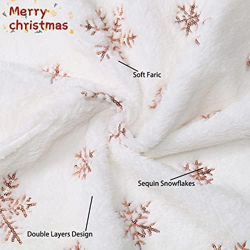 חצאית עץ לבן חצאיות עץ נצנצים לחג המולד 24 אינץ