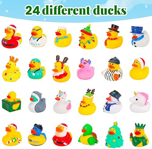 2022 אדוונט 24 גומי ברווזים צעצוע לילדים חג המולד 24 ימים ספירה לאחור כיף צעצועי מתנות עבור