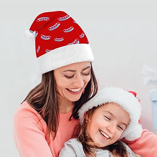שיקגו כלבים לוגו חג המולד כובע סנטה קלאוס כובעי קצר קטיפה עם לבן חפתים לגברים נשים חג המולד חג
