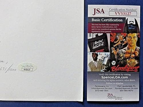 מייק סינגלטרי חתום 18x24 ליטוגרף שיקגו ברס 671/1000 ~ JSA VV53127 - Artogged NFL Art