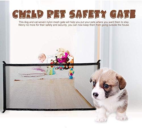 גדר כלבים נטו חכמה של NC גדר בטיחות מתקפלת רשת ניידת, דלת כלב נטו של בידוד מחמד, מתאימה לפנים וחיצוניים, דלתות