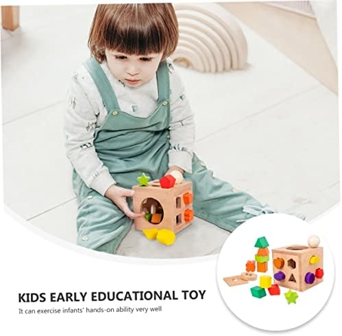 צעצועים 1 סט צורה תואם צעצועים לילדים צעצועים מעץ אבני בניין לילדים ערימת צעצוע