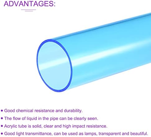 36 מ מ על 40 מ מ 20 כחול אקריליק צינור קשיח פלסטיק צינורות עבור אקווריום מים צינור, מים קירור מערכת, אינסטלציה