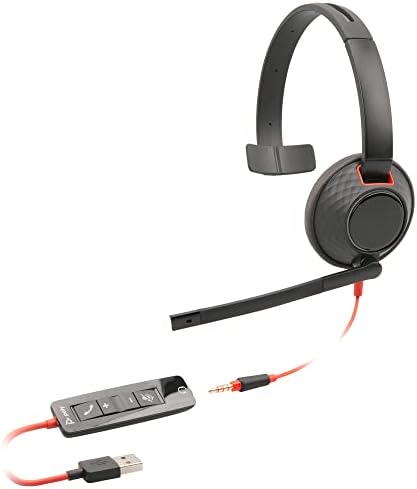 ITSPWR BUCNDLE Plantronics® Blackwire 5210 Wired, אוזניות אוזניים יחיד עם מיקרופון בום, התחבר דרך