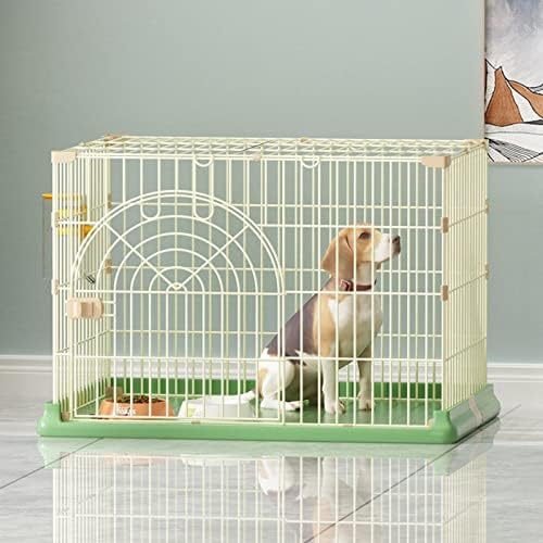 קופסת ארגז כלבים מתכתית גנרית נשלפת עם כיסוי ארגז דלת מגש כלוב הובלת כלוב מתקפל לאימוני גור חיות מחמד