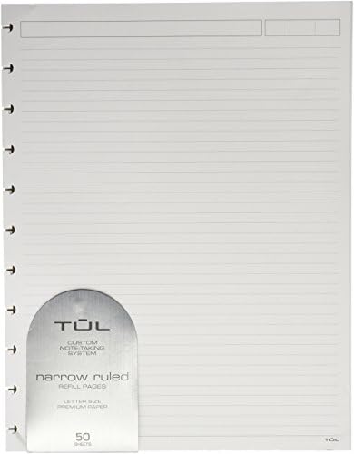 TUL מותאם אישית של מערכת רישום הערות דיסק-מילוי דפי מילוי דיסק, 8.5 x 11 צרים, גודל אותיות, 100